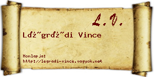Légrádi Vince névjegykártya