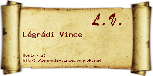 Légrádi Vince névjegykártya